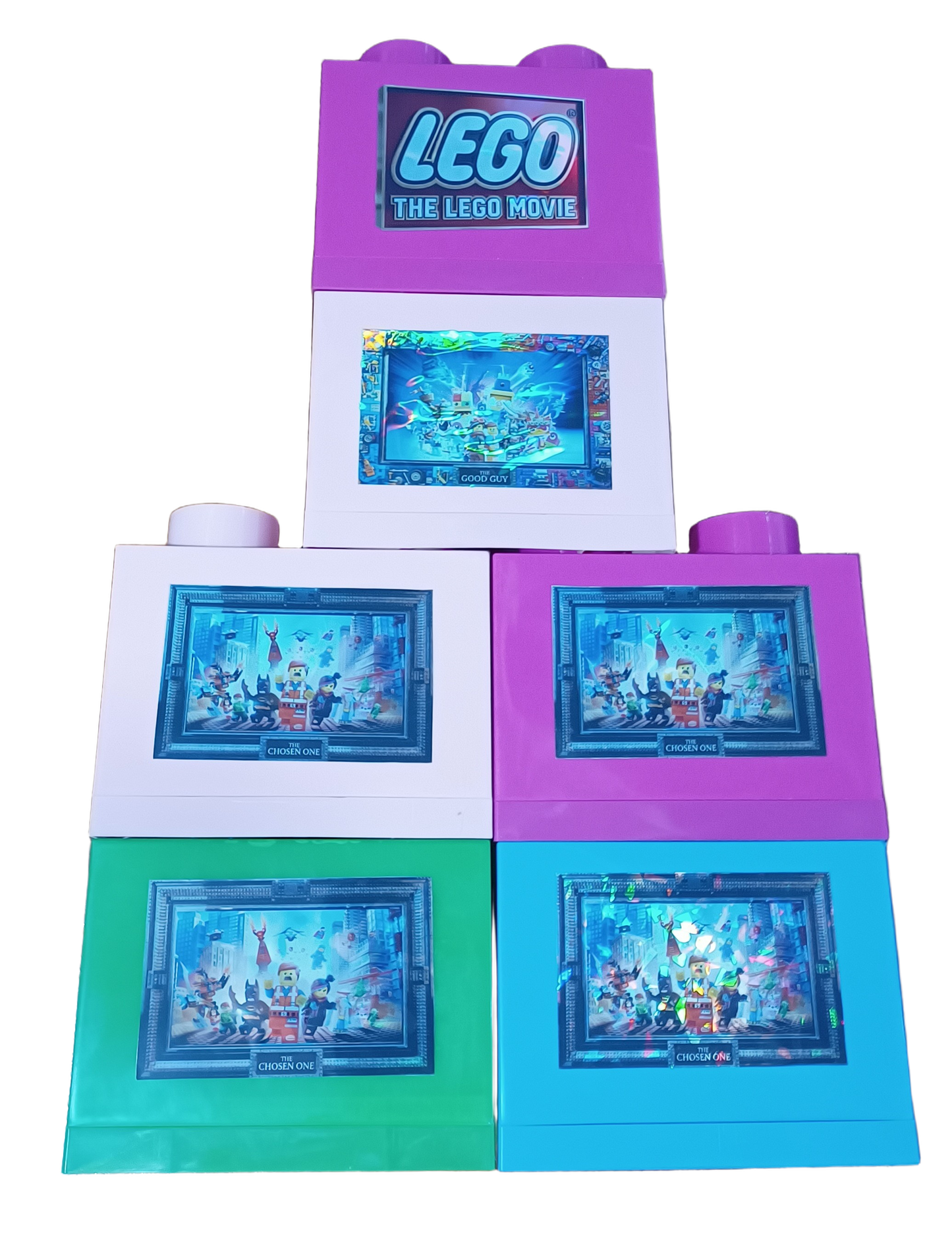 Cubo Conmemorativo THE LEGO MOVIE & THE LEGO MOVIE 2 Edición Holográfica 15 × 15 × 11 cm