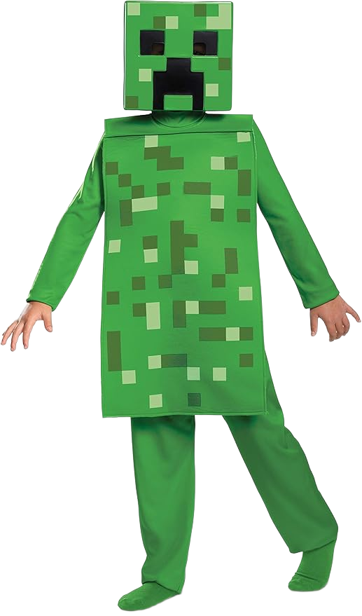 Disfraz de Minecraft Creeper para niño, verde, M (7-8)