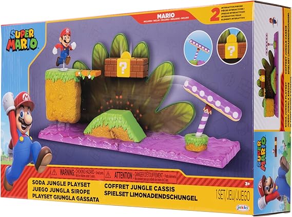 Nintendo Super Soda Jungle Playset Incluye Figura de Mario de 2.5 Pulgadas. A Partir de 3 años (Licencia Oficial)