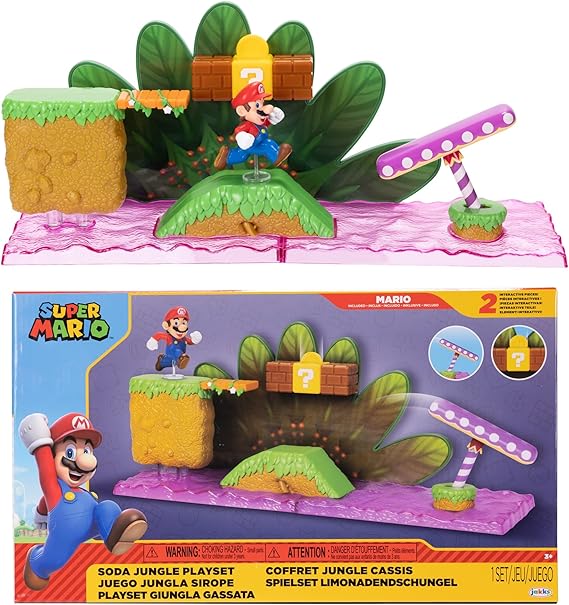 Nintendo Super Soda Jungle Playset Incluye Figura de Mario de 2.5 Pulgadas. A Partir de 3 años (Licencia Oficial)