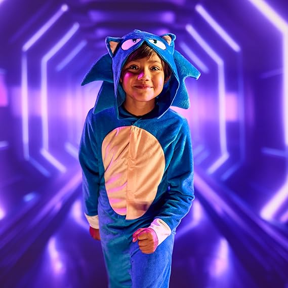 Disfraz Oficial de Sonic The Hedgehog: Edición Película 2 con Tocado y Alta Elasticidad TALLA M (7-8)