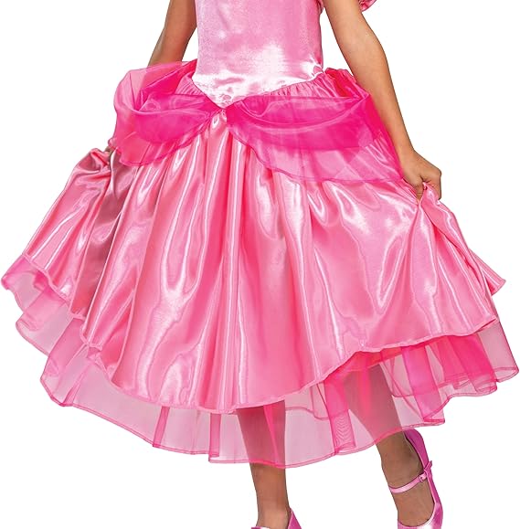 Disguise Vestido de Disfraz de Princesa melocotón, Nintendo Super Mario Bros Deluxe Traje de Vestir para niñas, Talla M (7-8), Rosa