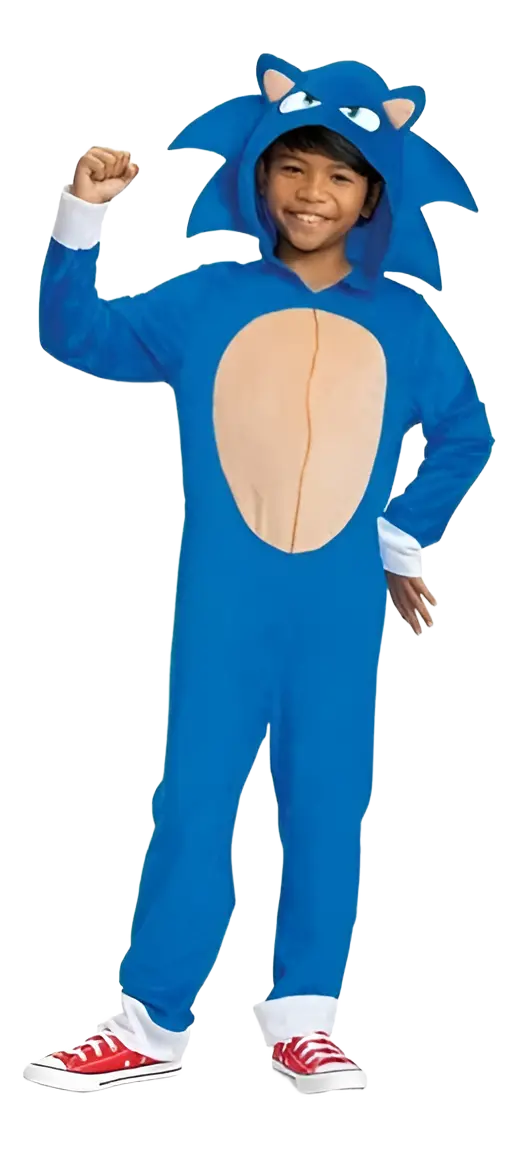 Disfraz Oficial de Sonic The Hedgehog: Edición Película 2 con Tocado y Alta Elasticidad TALLA M (7-8)
