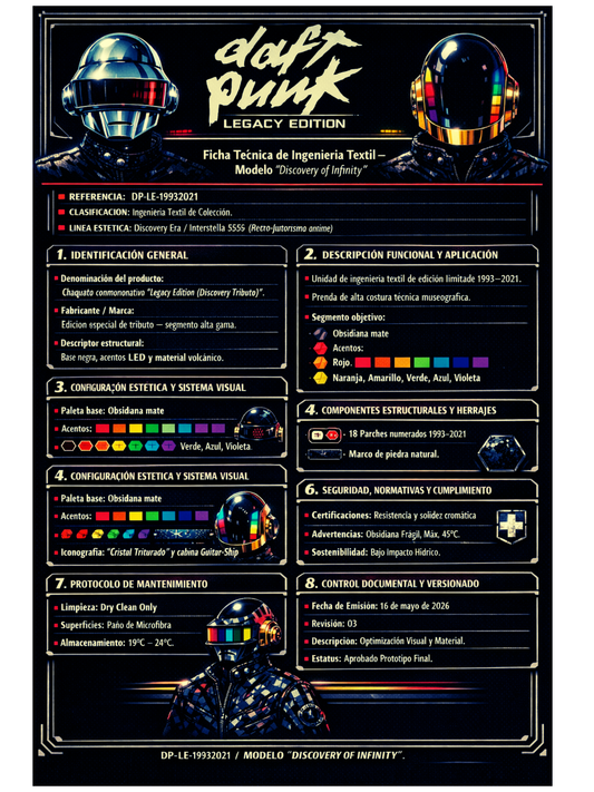 Chamarra Daft Punk - Edición de Lujo con Parches Holográficos Inspirados en su discografía