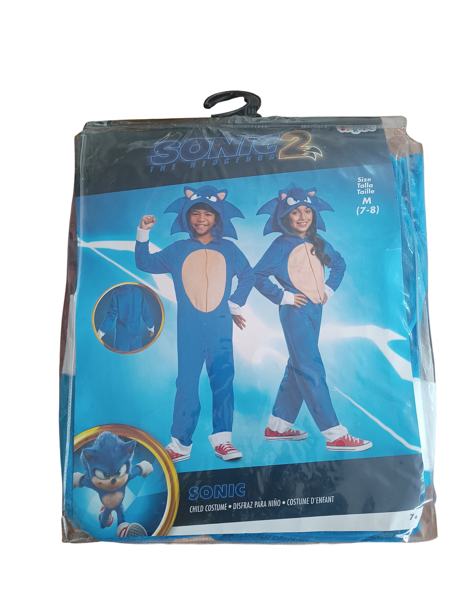 Disfraz Oficial de Sonic The Hedgehog: Edición Película 2 con Tocado y Alta Elasticidad TALLA M (7-8)