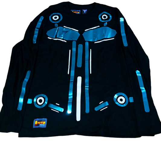 Playera de Algodón Peinado Glow Azul Hielo Unisex Inspirada en Tron