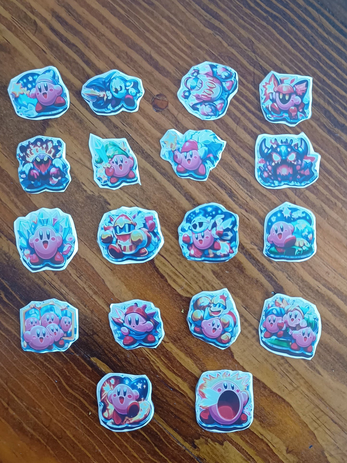 Set 18 Stickers Kirby 34.º Aniversario: Papel Foto + Enmicado Premium