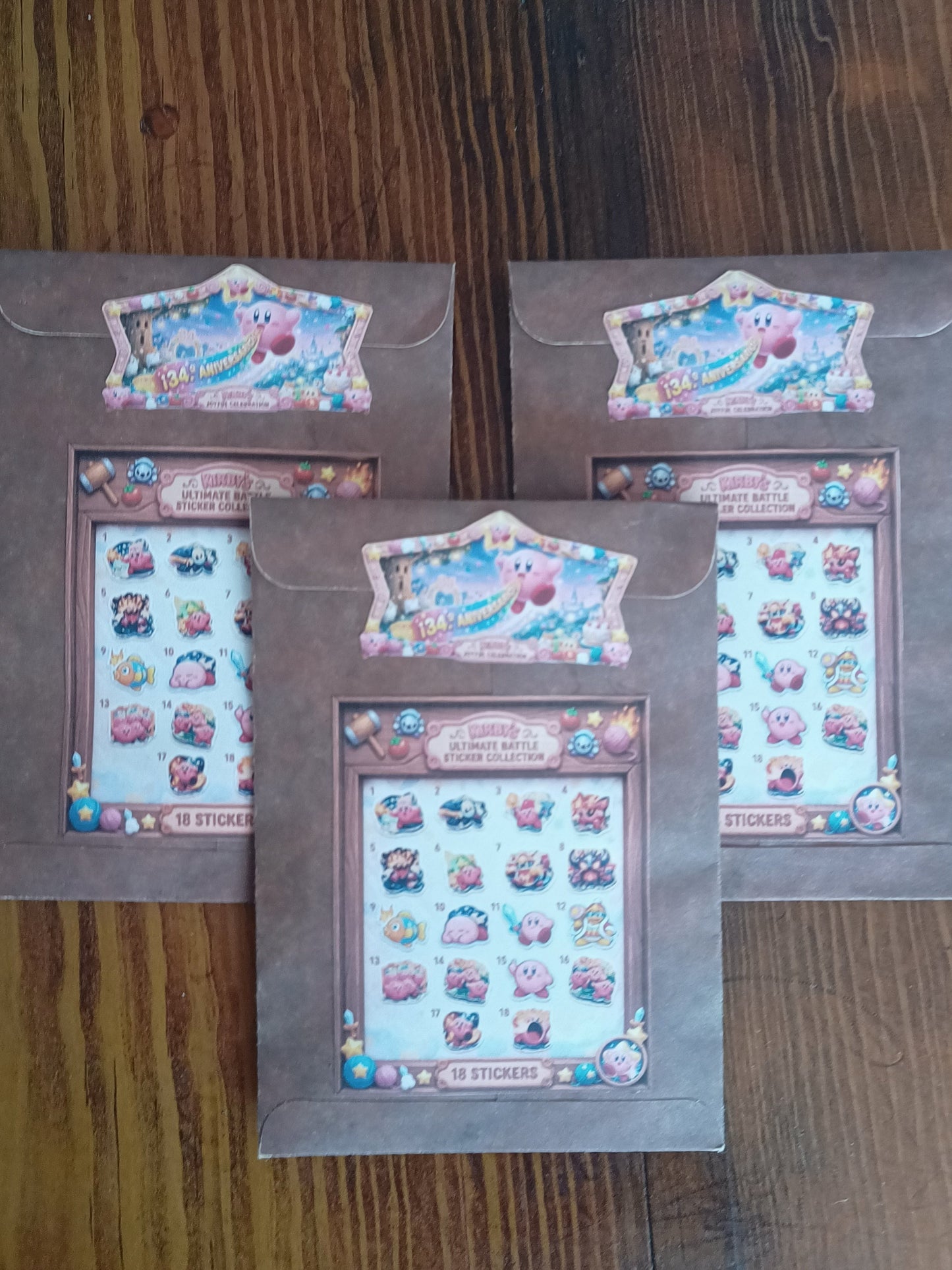 Set 18 Stickers Kirby 34.º Aniversario: Papel Foto + Enmicado Premium