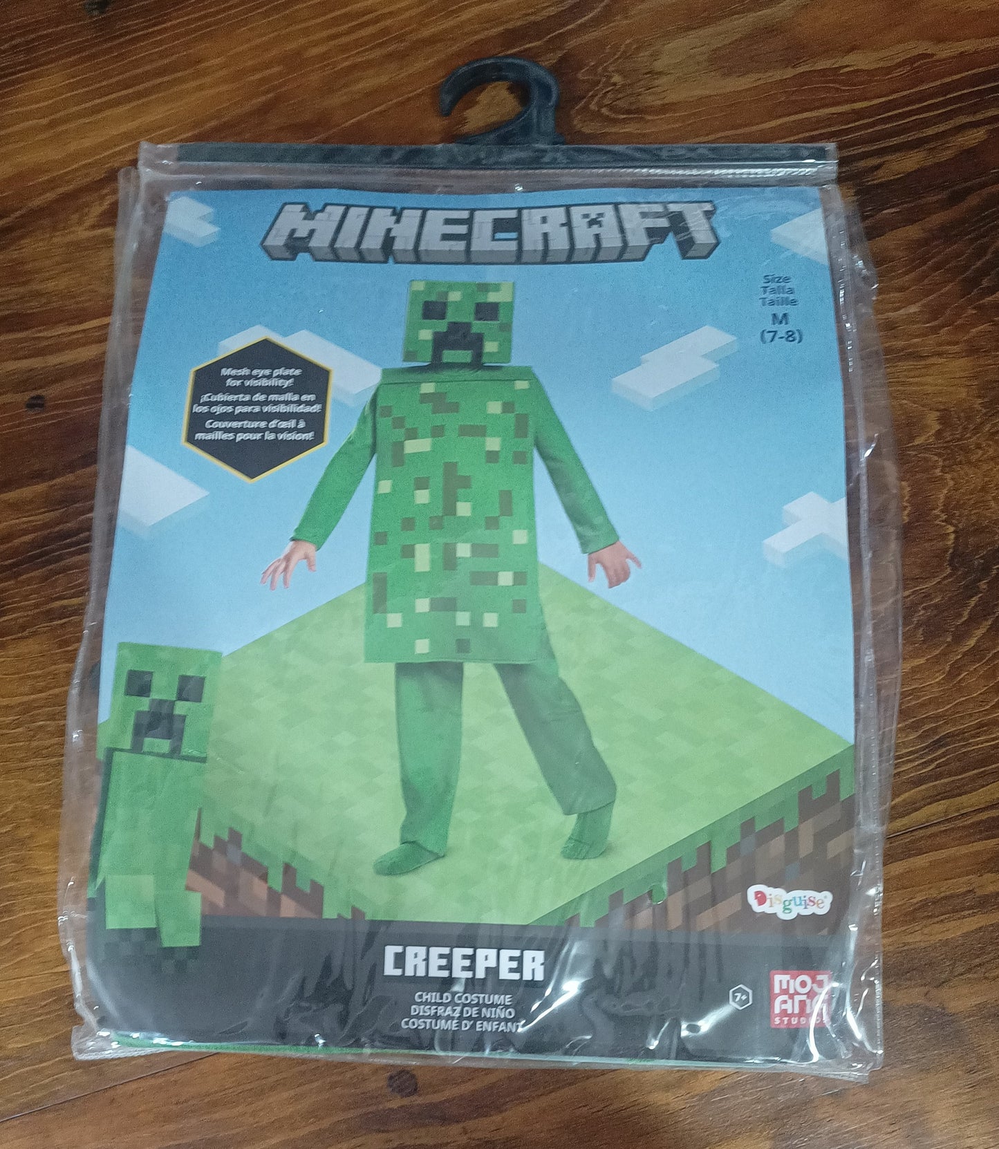 Disfraz de Minecraft Creeper para niño, verde, M (7-8)