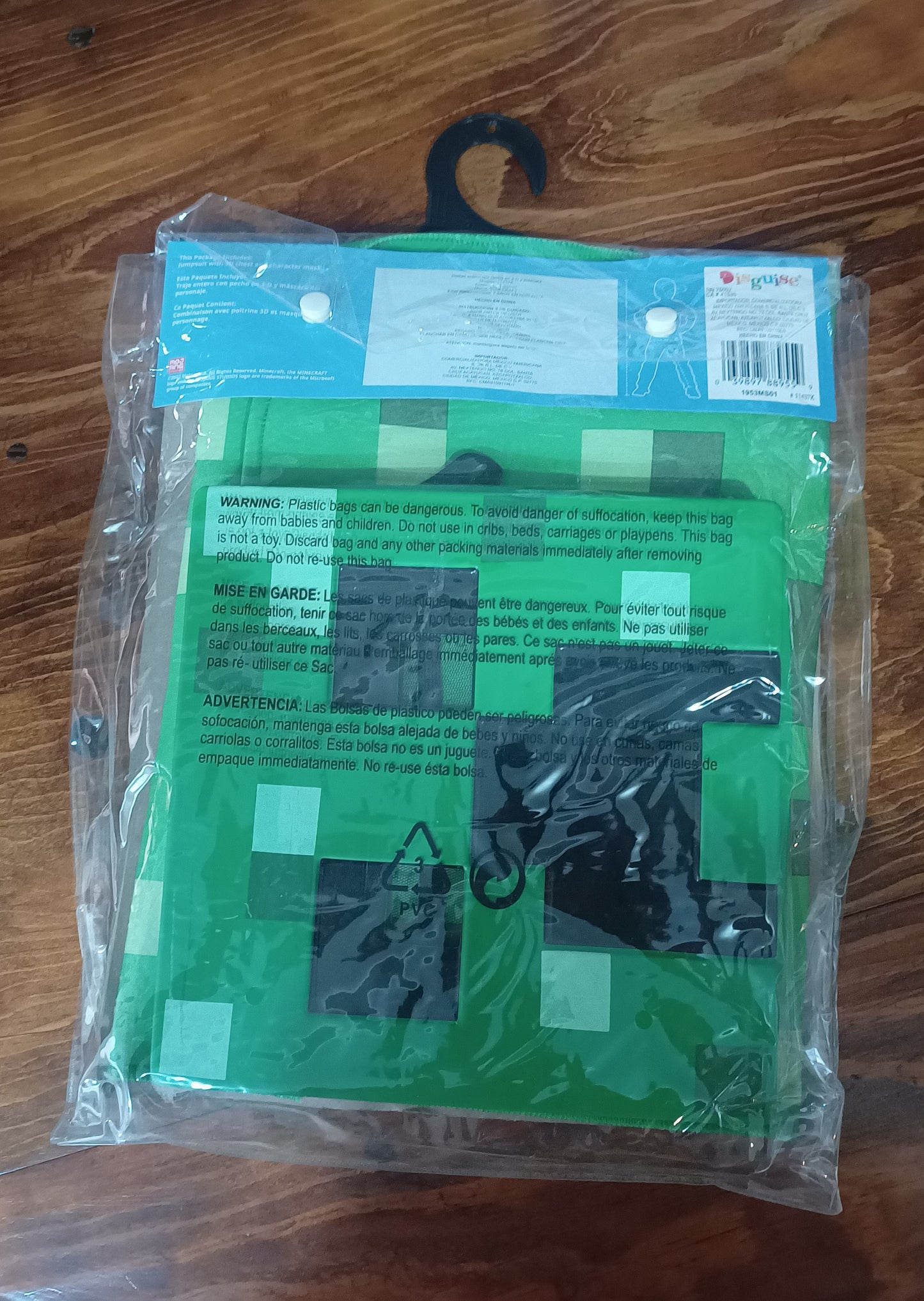 Disfraz de Minecraft Creeper para niño, verde, M (7-8)