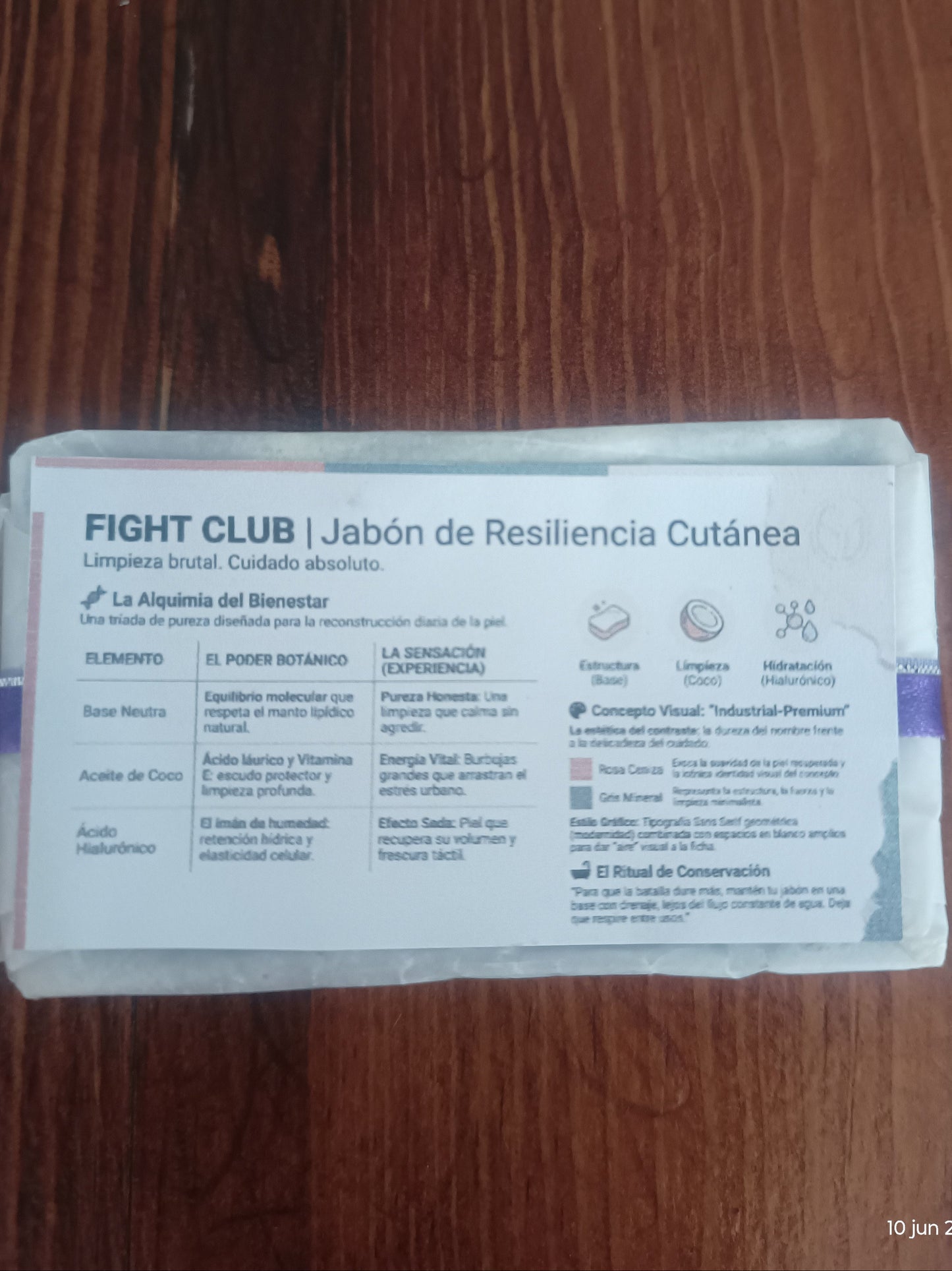 Jabón Artesanal Fight Club (55g) - Áciso Hiaulorónico -EDICIÓN CARTEL CINEMATOGRÁFICO