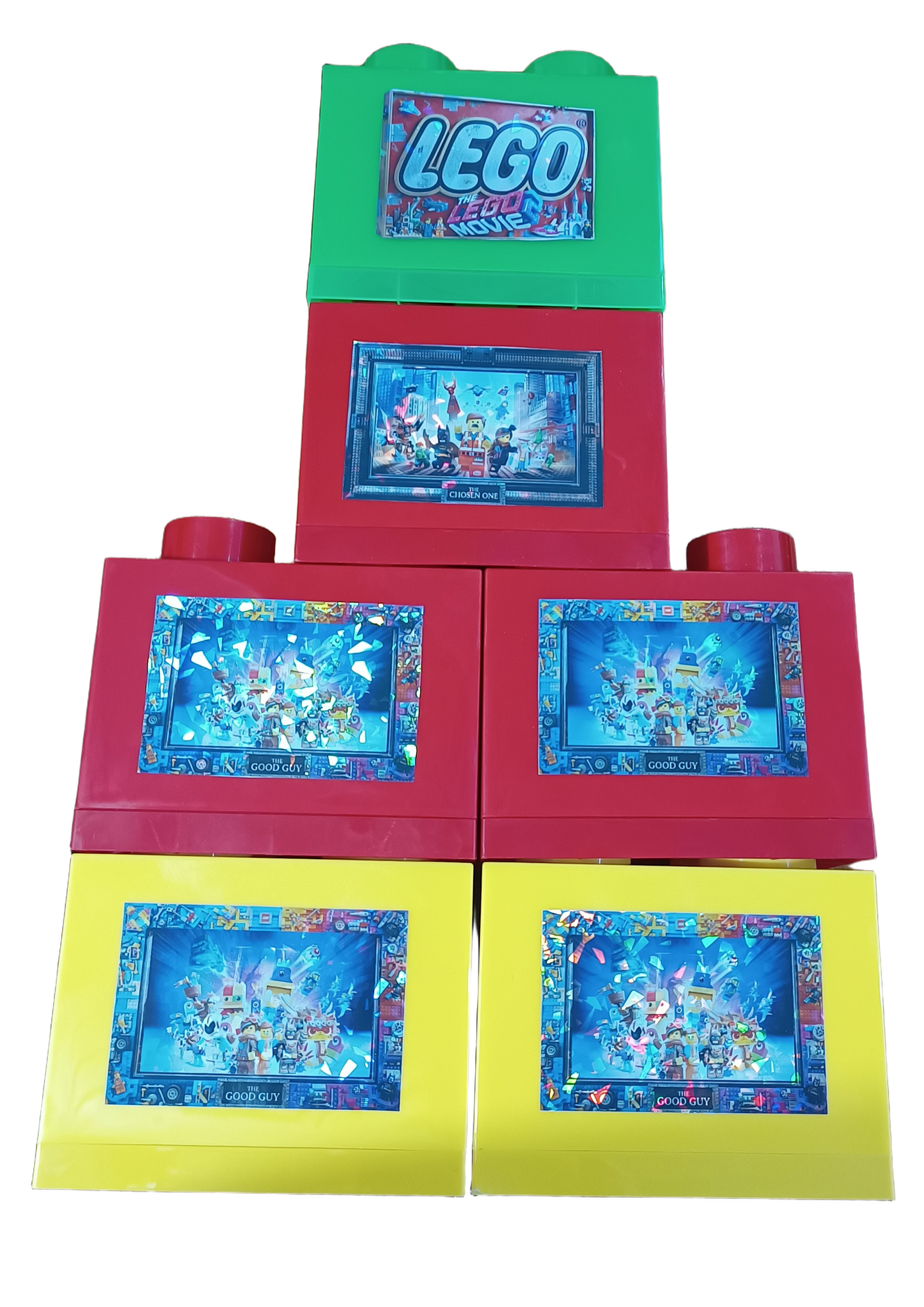 Cubo Conmemorativo THE LEGO MOVIE & THE LEGO MOVIE 2  Edición Holográfica  15 × 15 × 11 cm