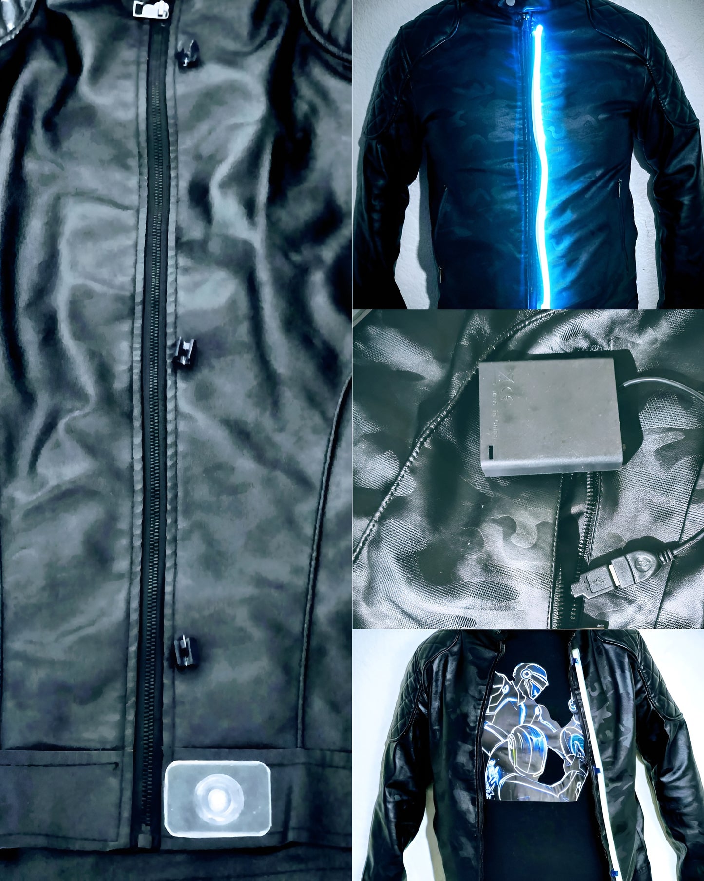 Chamarra Urbana Nocturna - Sistema de Luz Activa e Impermeable 100% PU