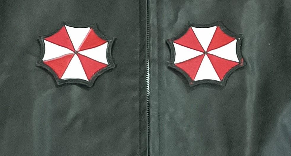 Chaqueta Resident Evil Umbrella Corporation - Parches de Velcro Removibles y Sello de Goma 3D