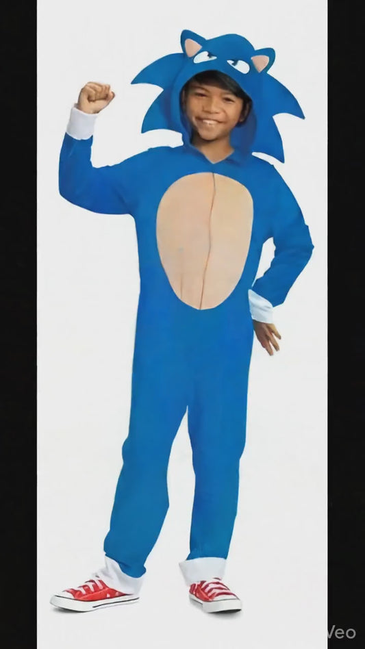 Disfraz Oficial de Sonic The Hedgehog: Edición Película 2 con Tocado y Alta Elasticidad TALLA M (7-8)