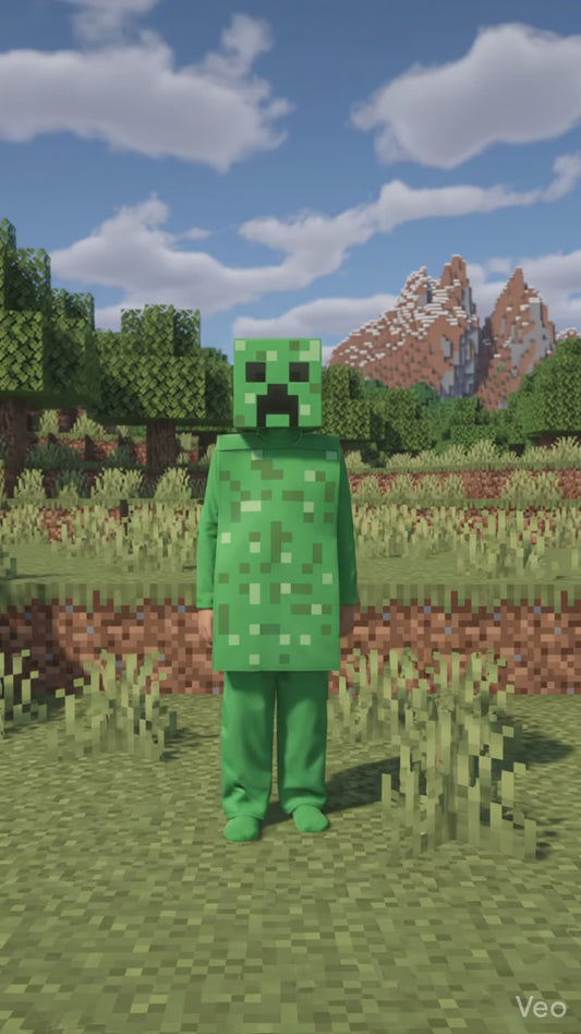 Disfraz de Minecraft Creeper para niño, verde, M (7-8)